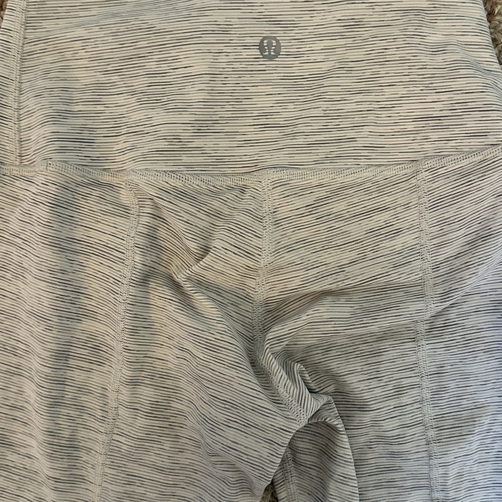 lululemon athletica Gray Striped Leggings